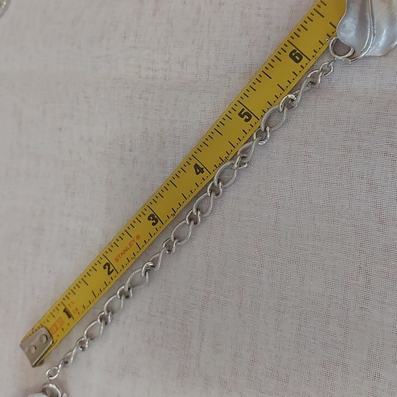 Trifari Crown Vintage Rare Find Collar Chain Guard Sweater Clips Brushed Silver - Picture 4 of 5